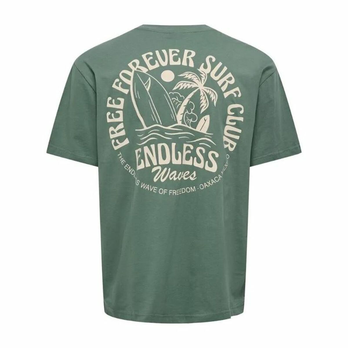 T-shirt med kortärm Herr Only & Sons Onskylan Rlx Icon Mörkgrön - 2