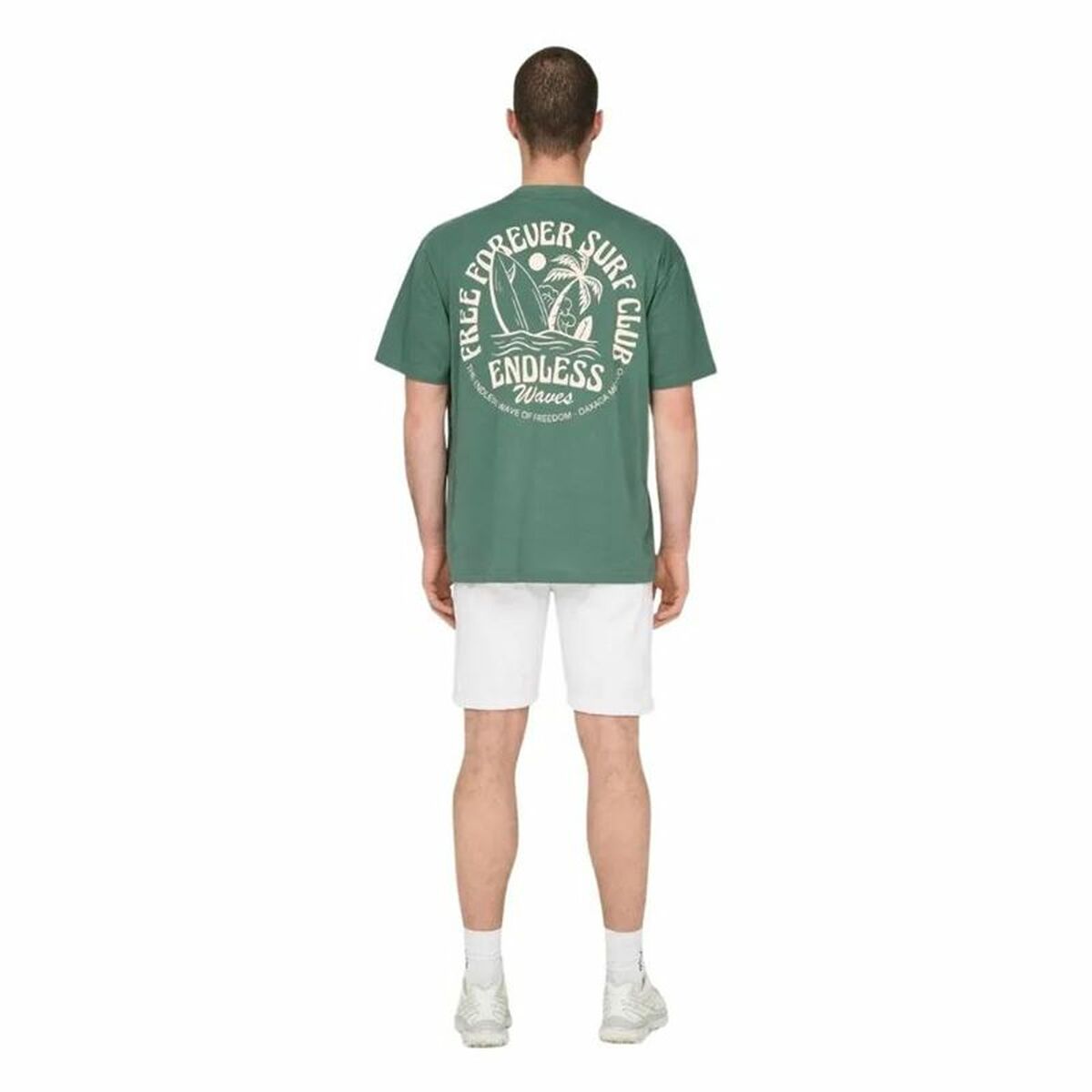 T-shirt med kortärm Herr Only & Sons Onskylan Rlx Icon Mörkgrön - 5