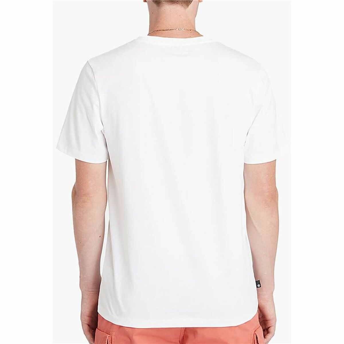 T-shirt med kortärm Herr Timberland Stack Logo Vit - 4
