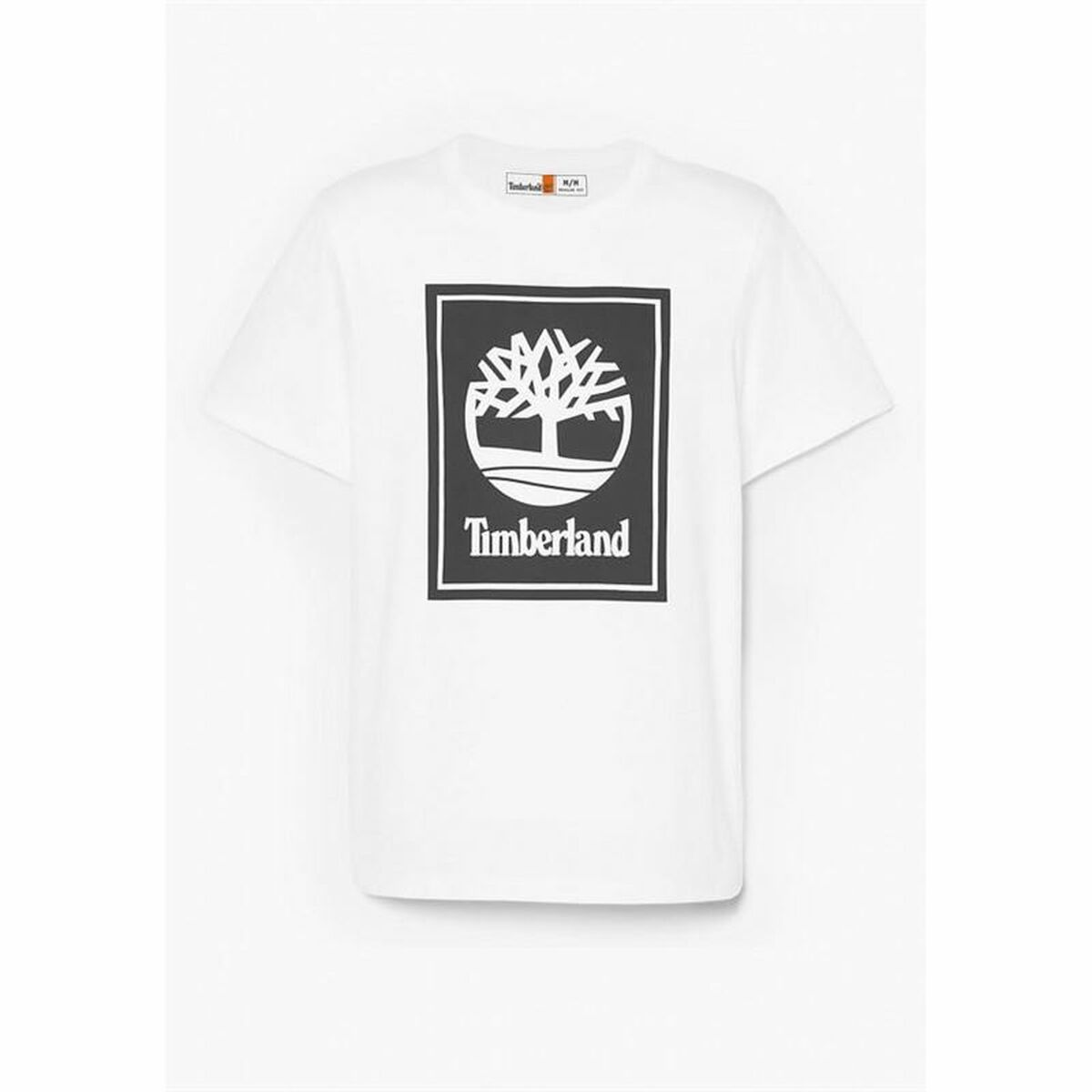 T-shirt med kortärm Herr Timberland Stack Logo Vit - 2