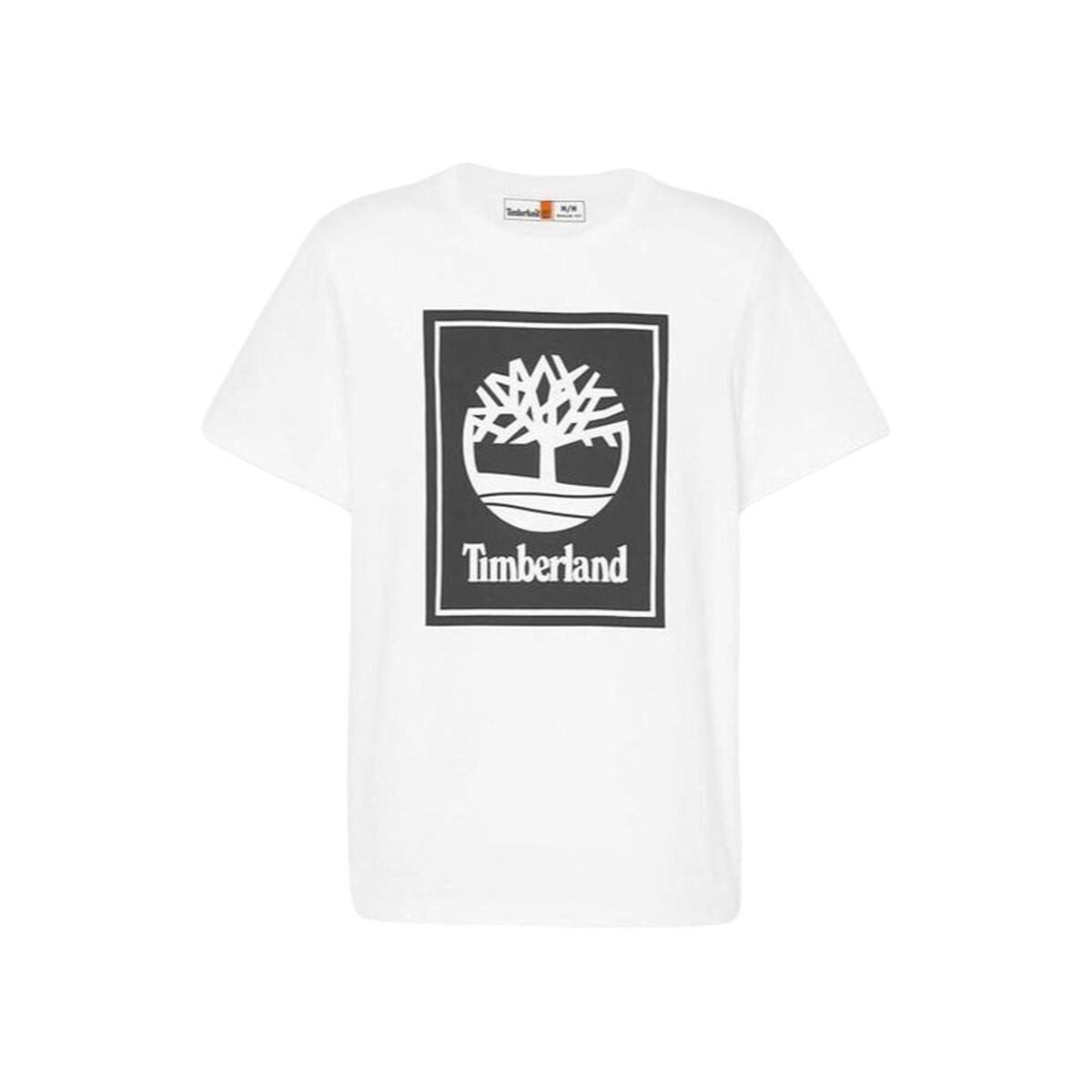 T-shirt med kortärm Herr Timberland Stack Logo Vit