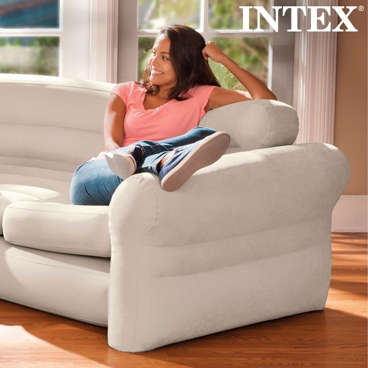 Uppblåsbar soffa Intex 257 x 76 x 203 cm Hörnskåp - 6