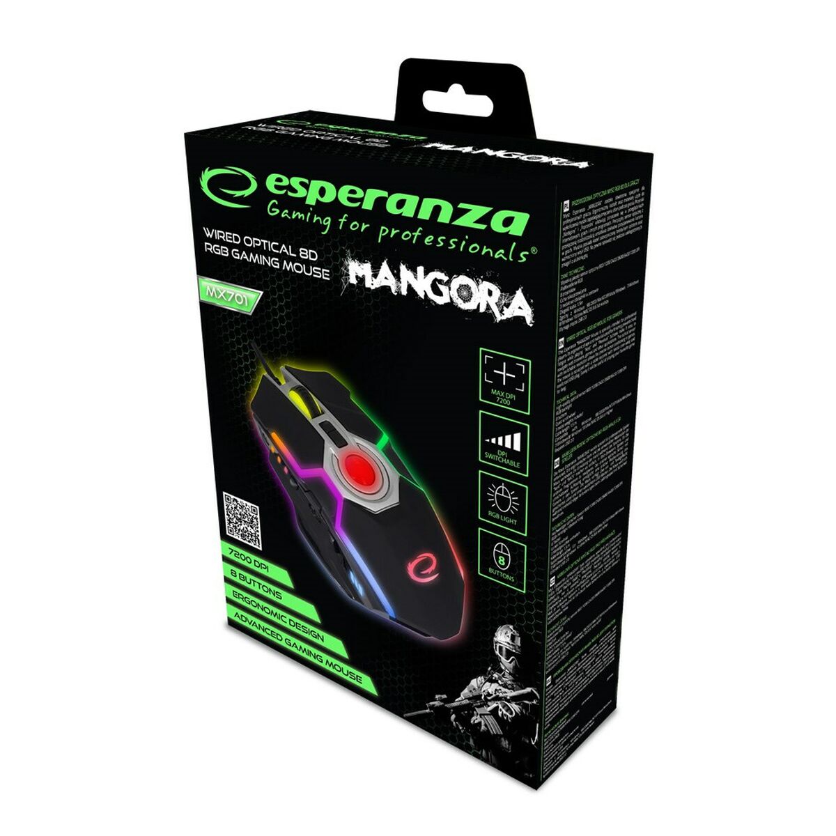 Mus Esperanza EGM701 Multicolour Tryck 7200 dpi - 4