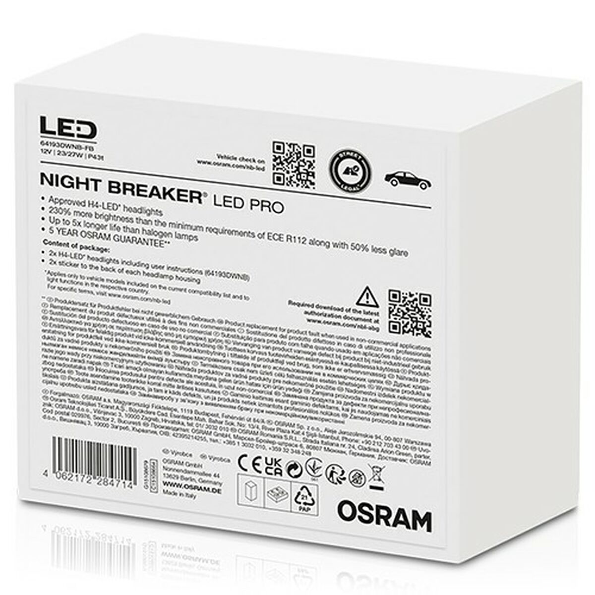 Glödlampa för bil Osram Nightbreaker H4 12 V LED - 4