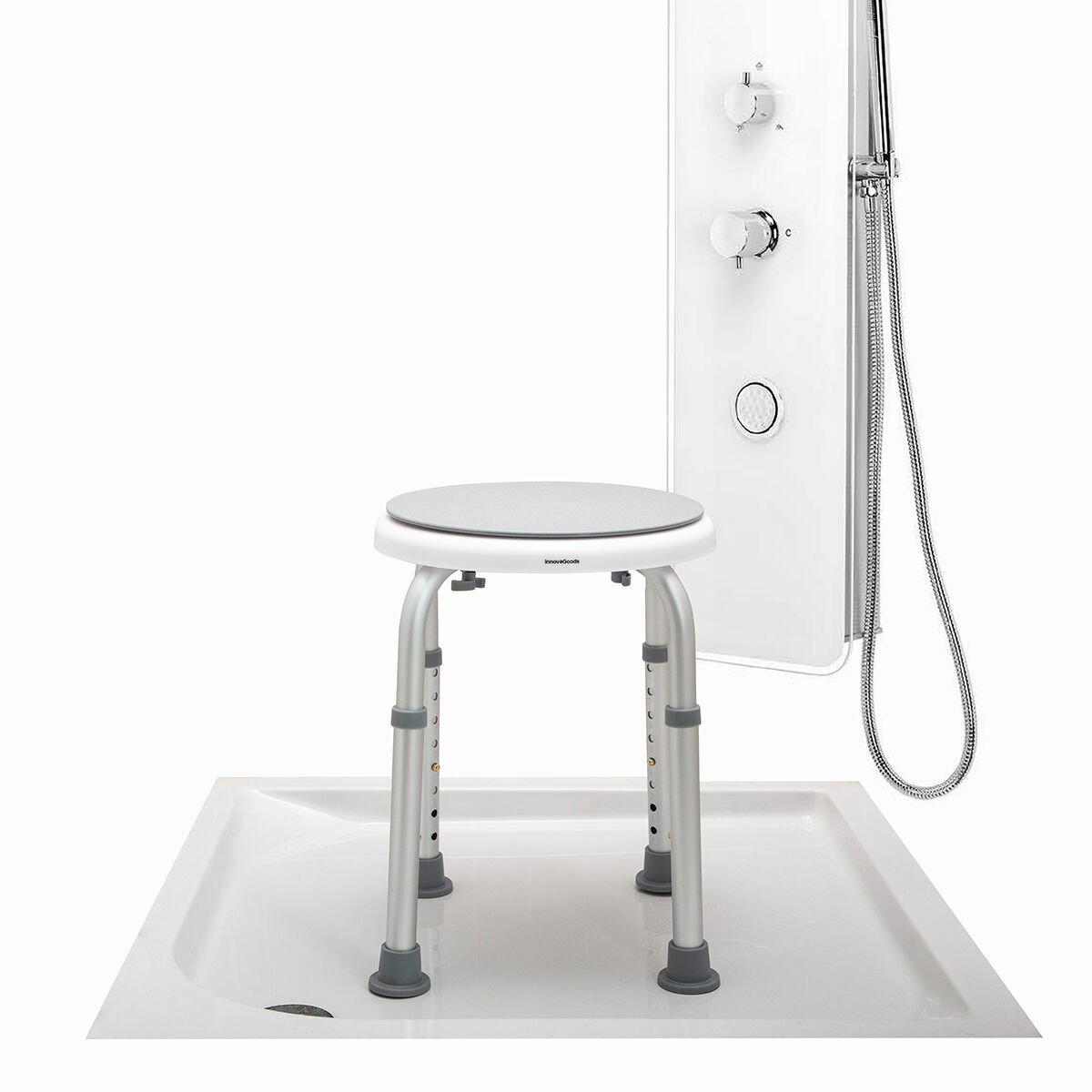 Svängbar och justerbar badpall Roshawer InnovaGoods Vit (Renoverade A) - 8