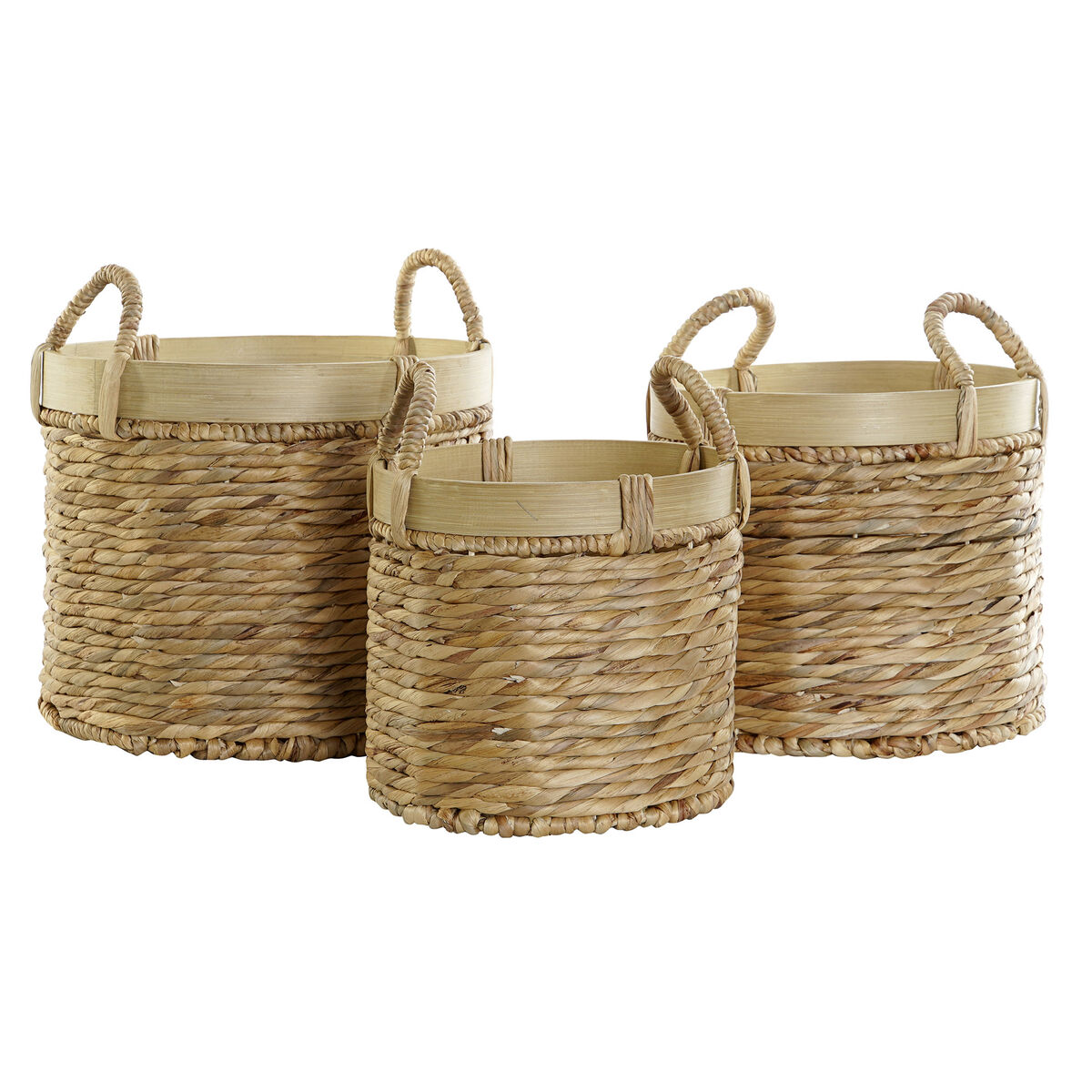Korg - set DKD Home Decor Brun Naturell Bambu Rusar Tropiskt 35 x 35 x 30,5 cm 35 x 35 x 31 cm 3 Delar - 4