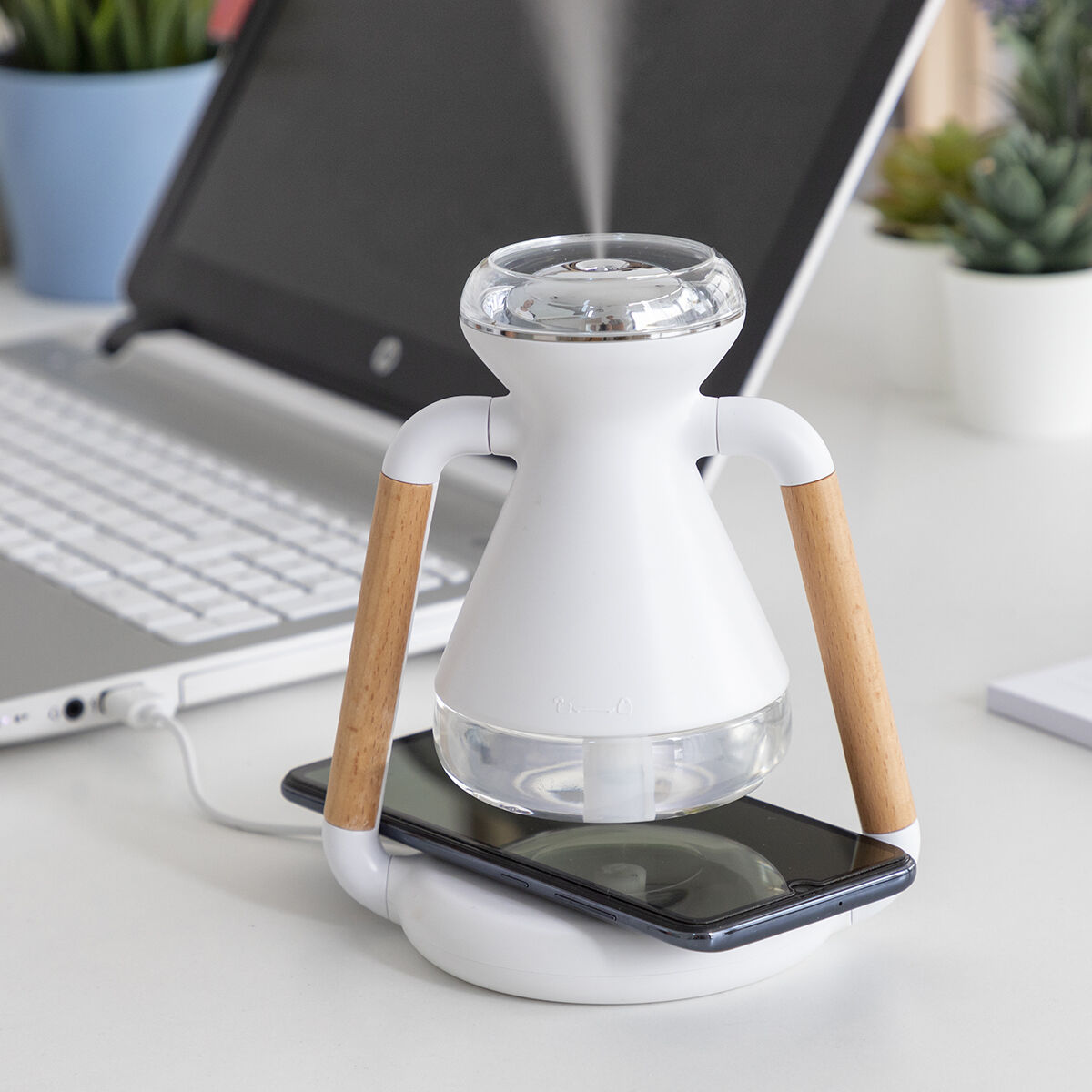 3-i-1 Trådlös laddare, aromdiffuser och luftfuktare Misvolt InnovaGoods - 27