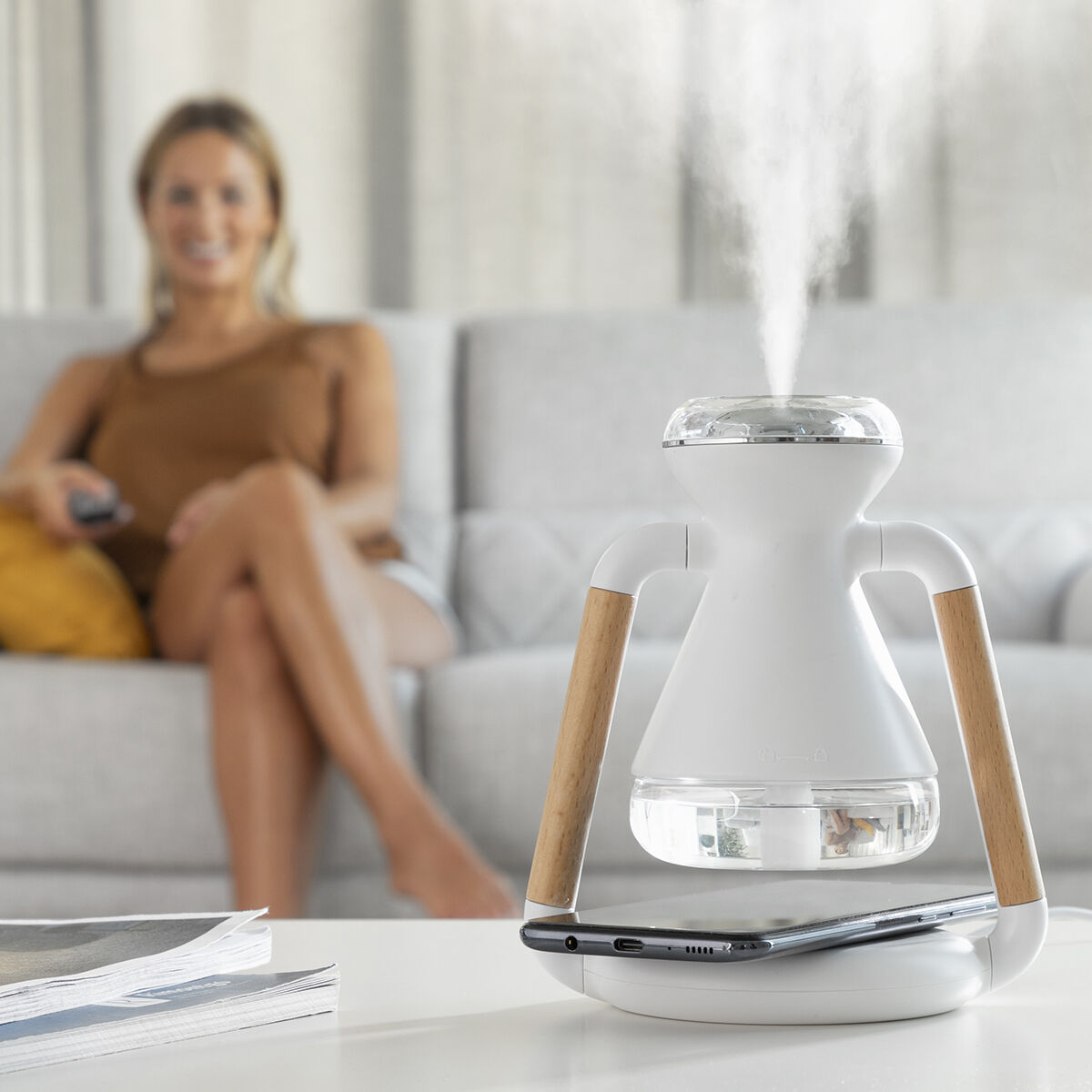 3-i-1 Trådlös laddare, aromdiffuser och luftfuktare Misvolt InnovaGoods - 30