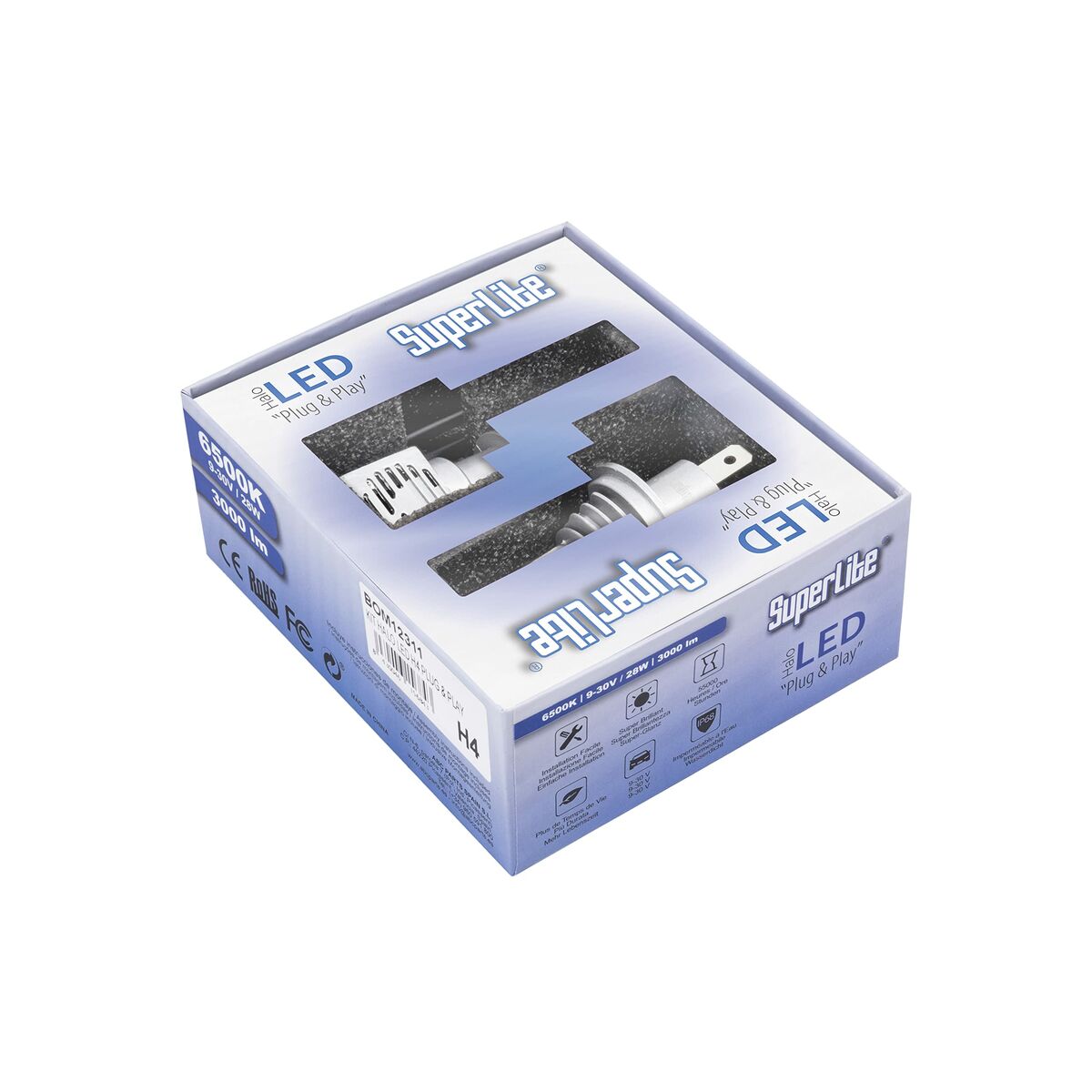 Halogen LED-konverteringssats Superlite BOM12311 H4 28 W 6500 K LED (2 antal) - 2