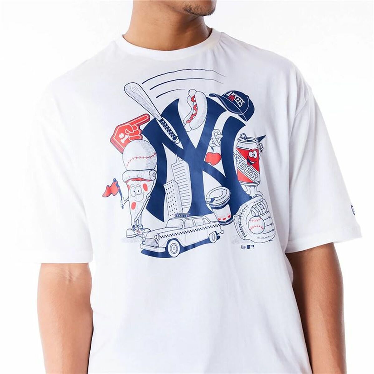T-shirt med kortärm Herr New Era MLB FOOD GRPHC OS New York Yankees Vit - 3