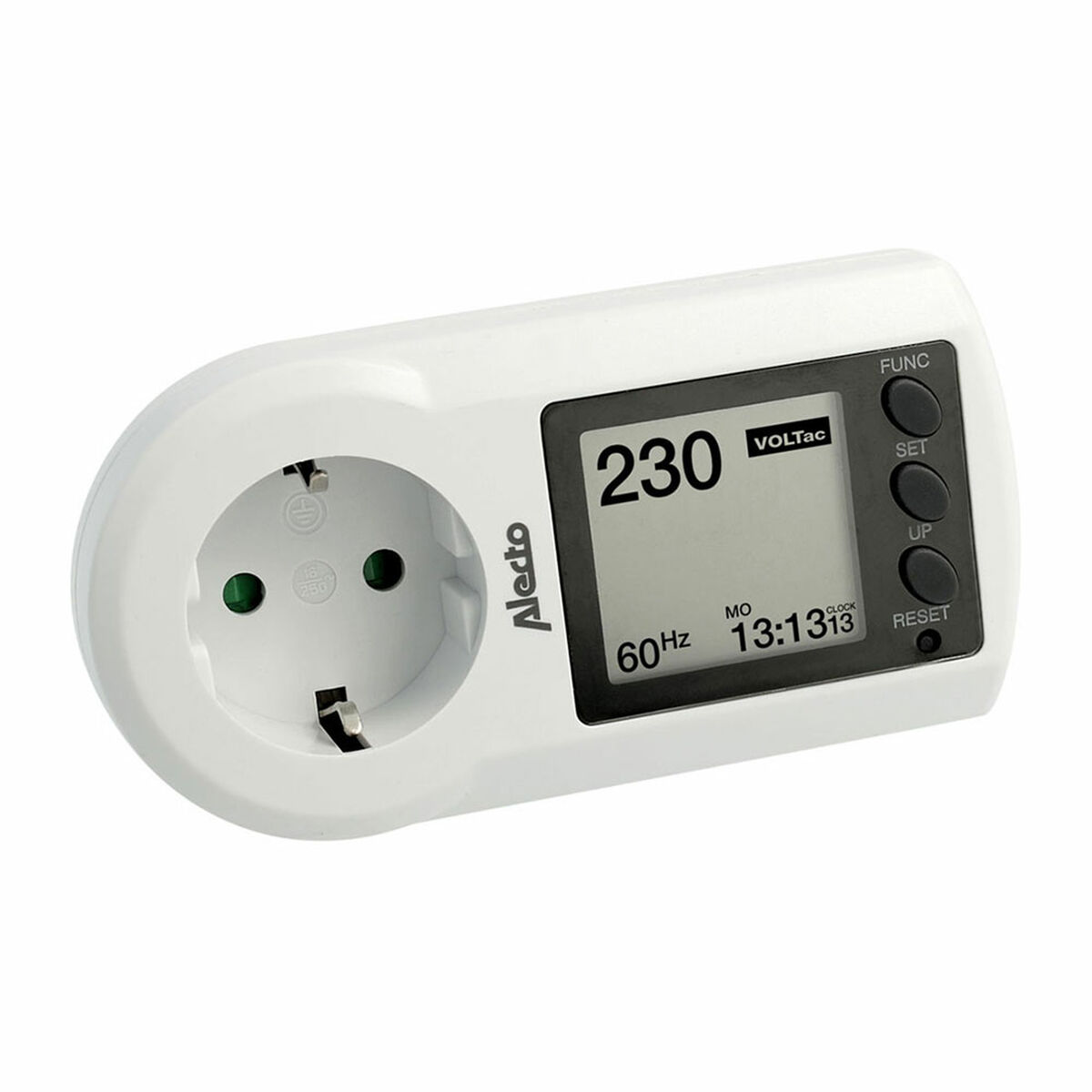 Kontakt med elförbrukningsmätare Alecto Vit 3680 W