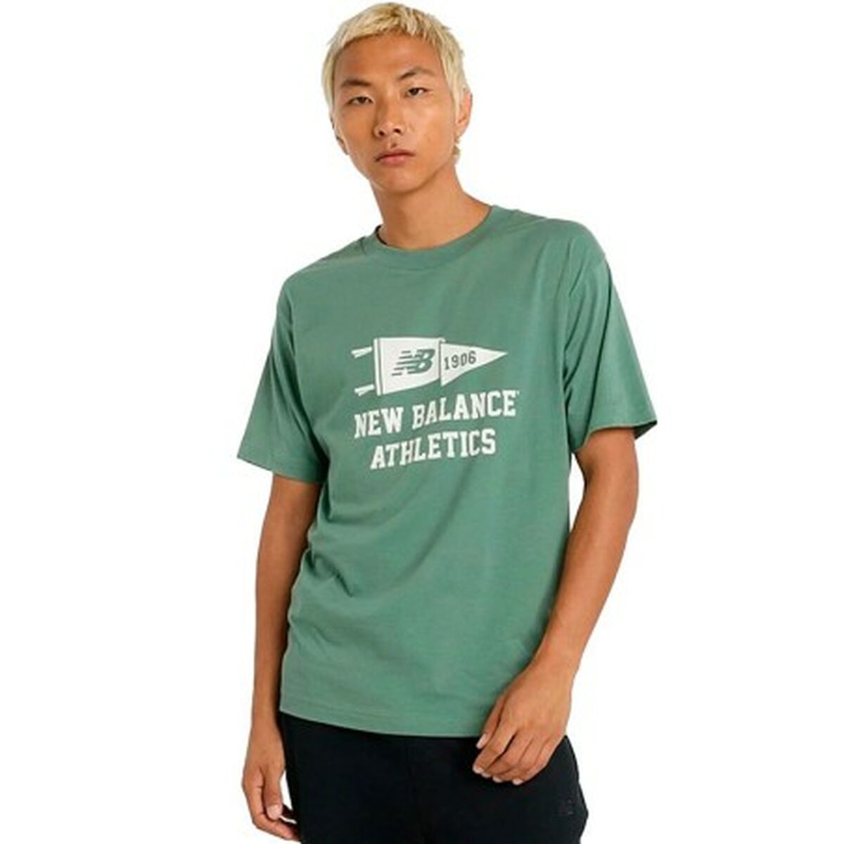 T-shirt med kortärm Herr New Balance Varsity Pennant MT51924 DKJ Grön