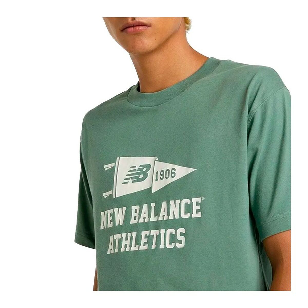 T-shirt med kortärm Herr New Balance Varsity Pennant MT51924 DKJ Grön - 2