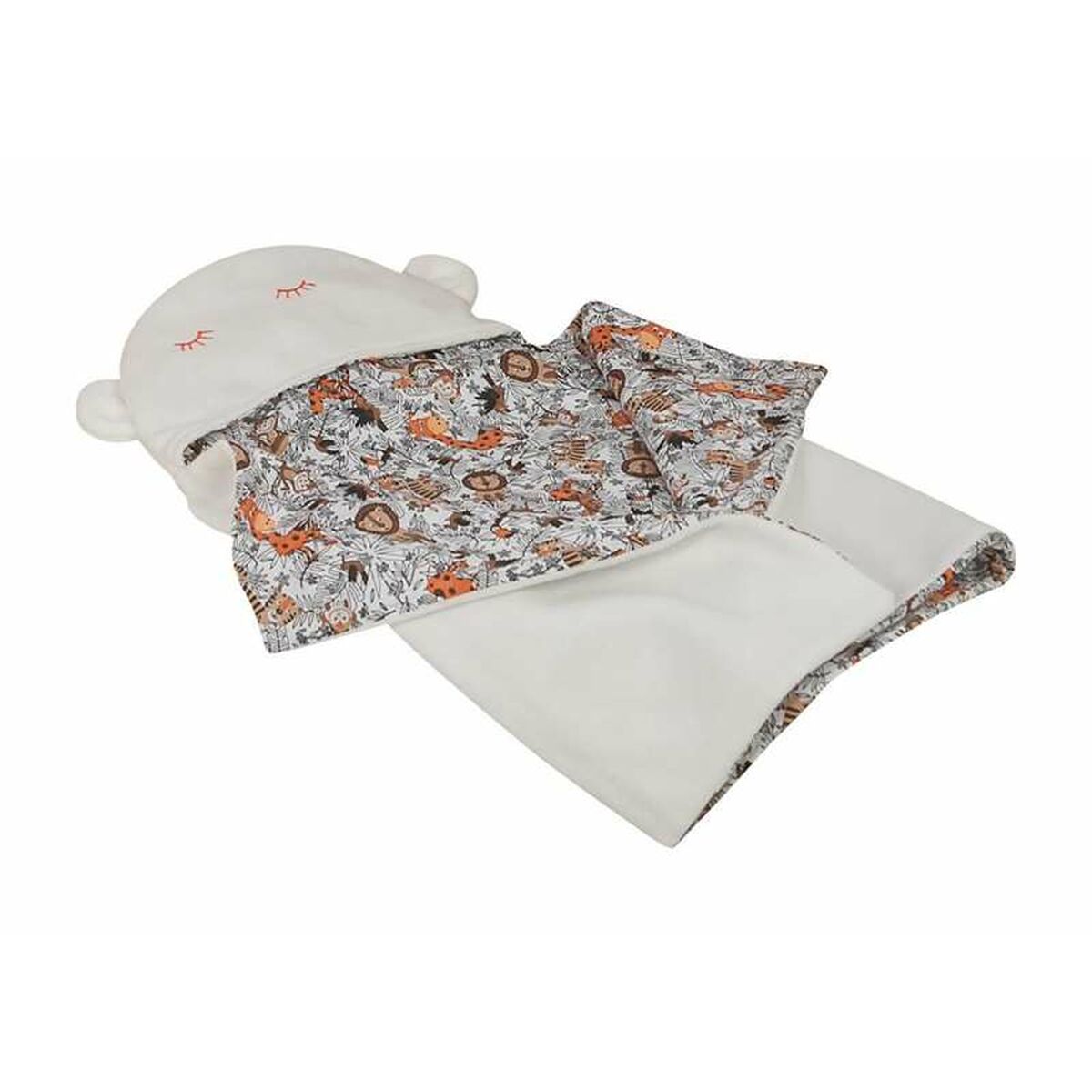 Bebisfilt Vändbar Med kåpa 90 x 66 cm Jungel - 2