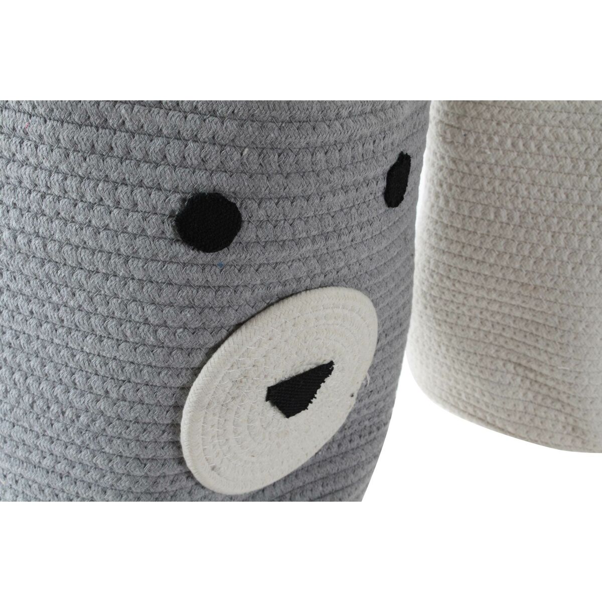Dekorativ korg DKD Home Decor Vit Grå Barn Björn 25 x 25 x 37 cm (2 antal) - 3