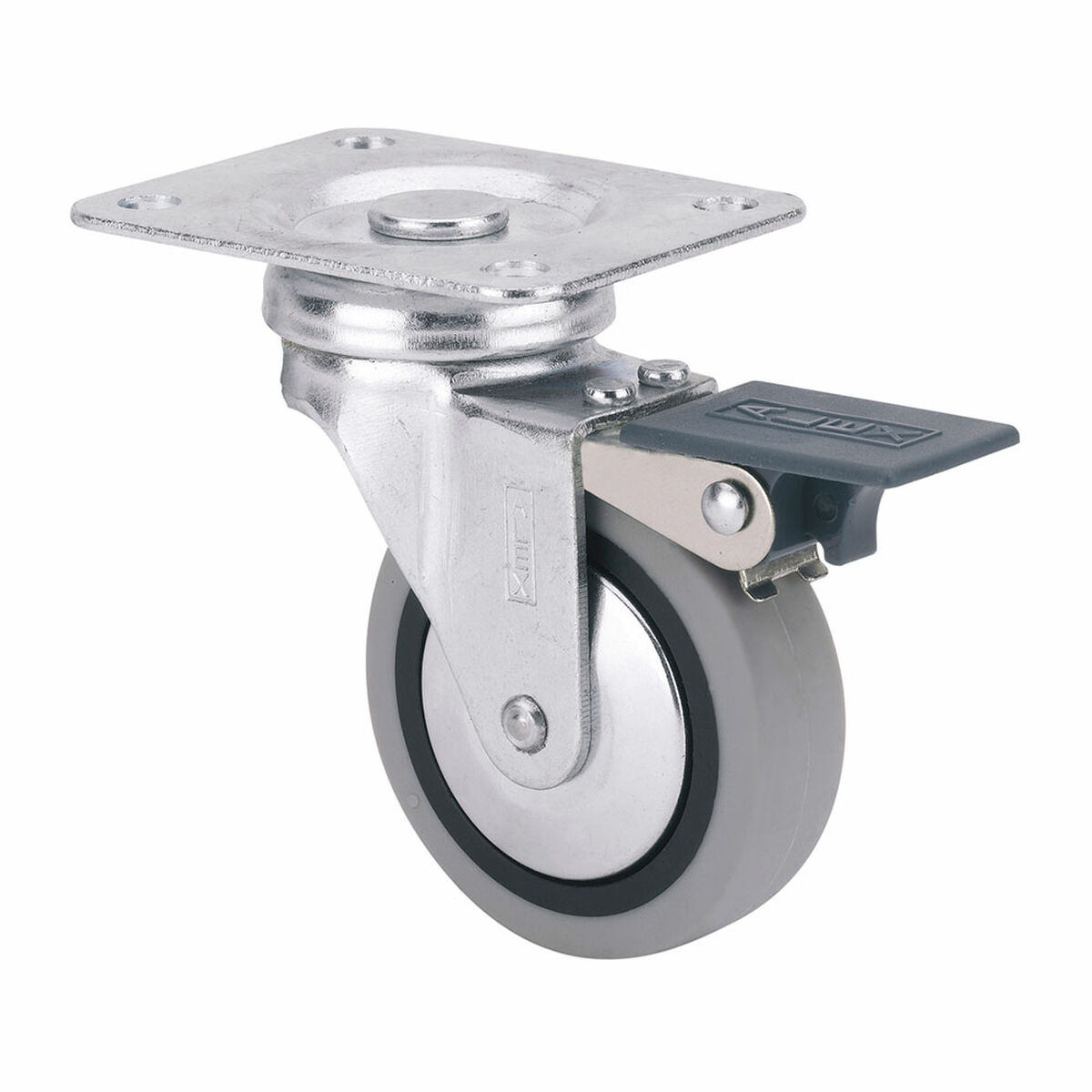 Rueda Ruedas Alex Grå Gummi Poliamix Ø 4 cm 17 kg roterande