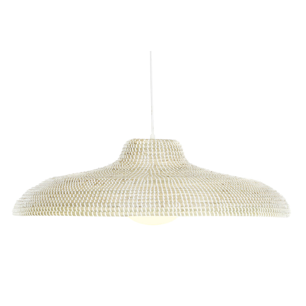 Taklampa DKD Home Decor Vit Naturell Ljusbrun Glas 50 W 70 x 70 x 20 cm - 2