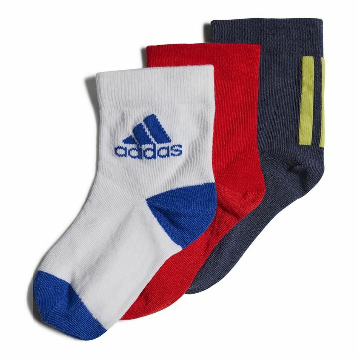 Ankelstrumpor Adidas Multi Röd Blå 3 par Vit - 4