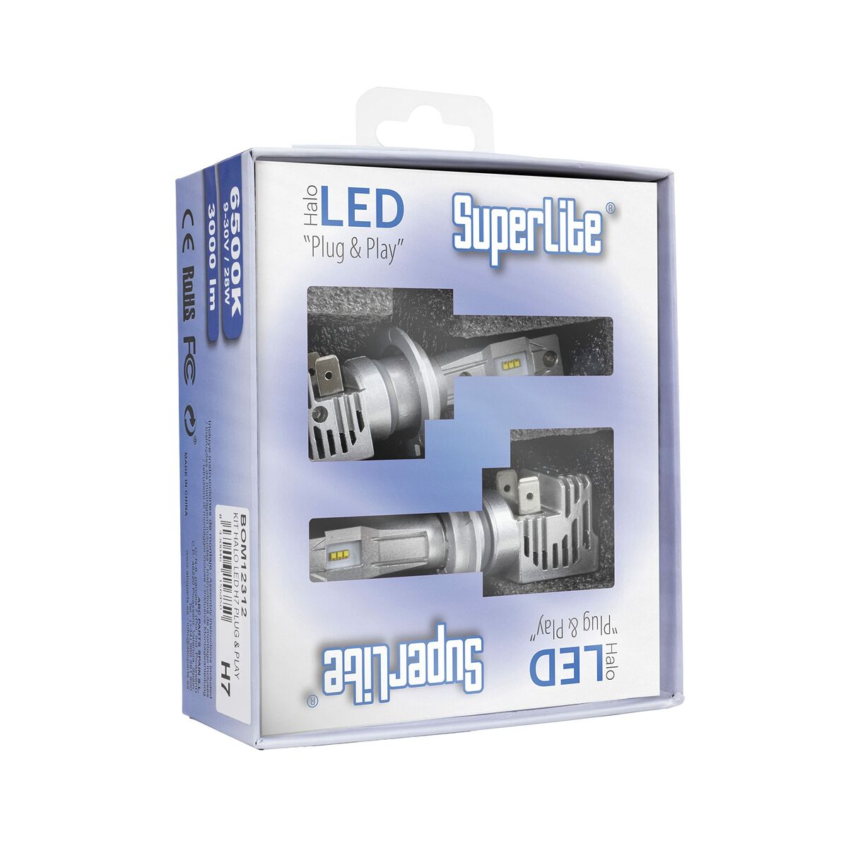Halogen LED-konverteringssats Superlite BOM12312 H7 28 W 6500 K LED (2 antal) - 6