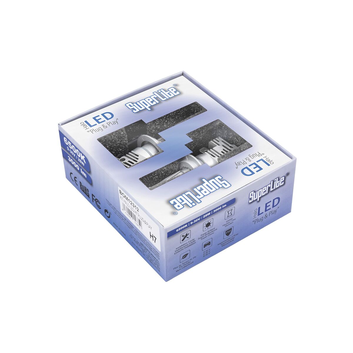 Halogen LED-konverteringssats Superlite BOM12312 H7 28 W 6500 K LED (2 antal) - 2