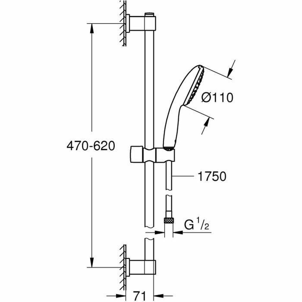 Duschpelare Grohe Vitalio Start 110 Chrome Plast - 3
