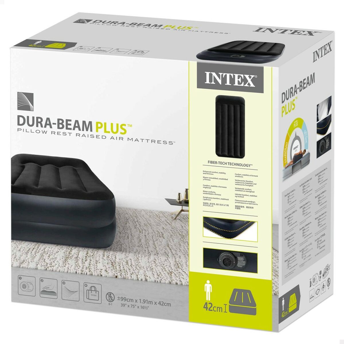 Luftmadrass Intex 99 x 42 x 191 cm (3 antal) - 10