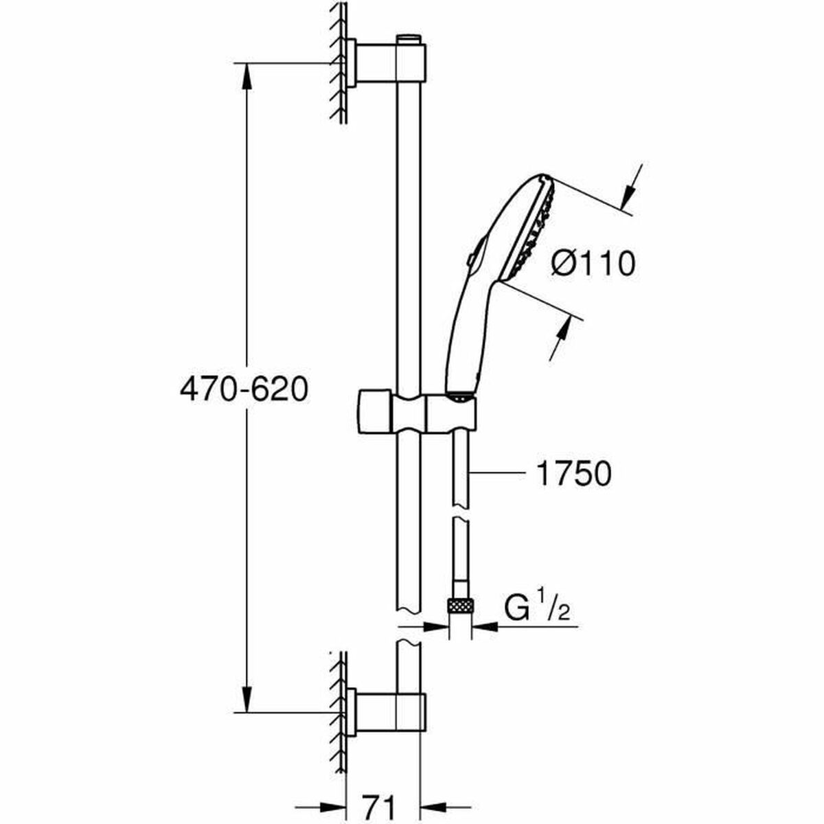 Duschpelare Grohe Vitalio Start 110 Metall - 3