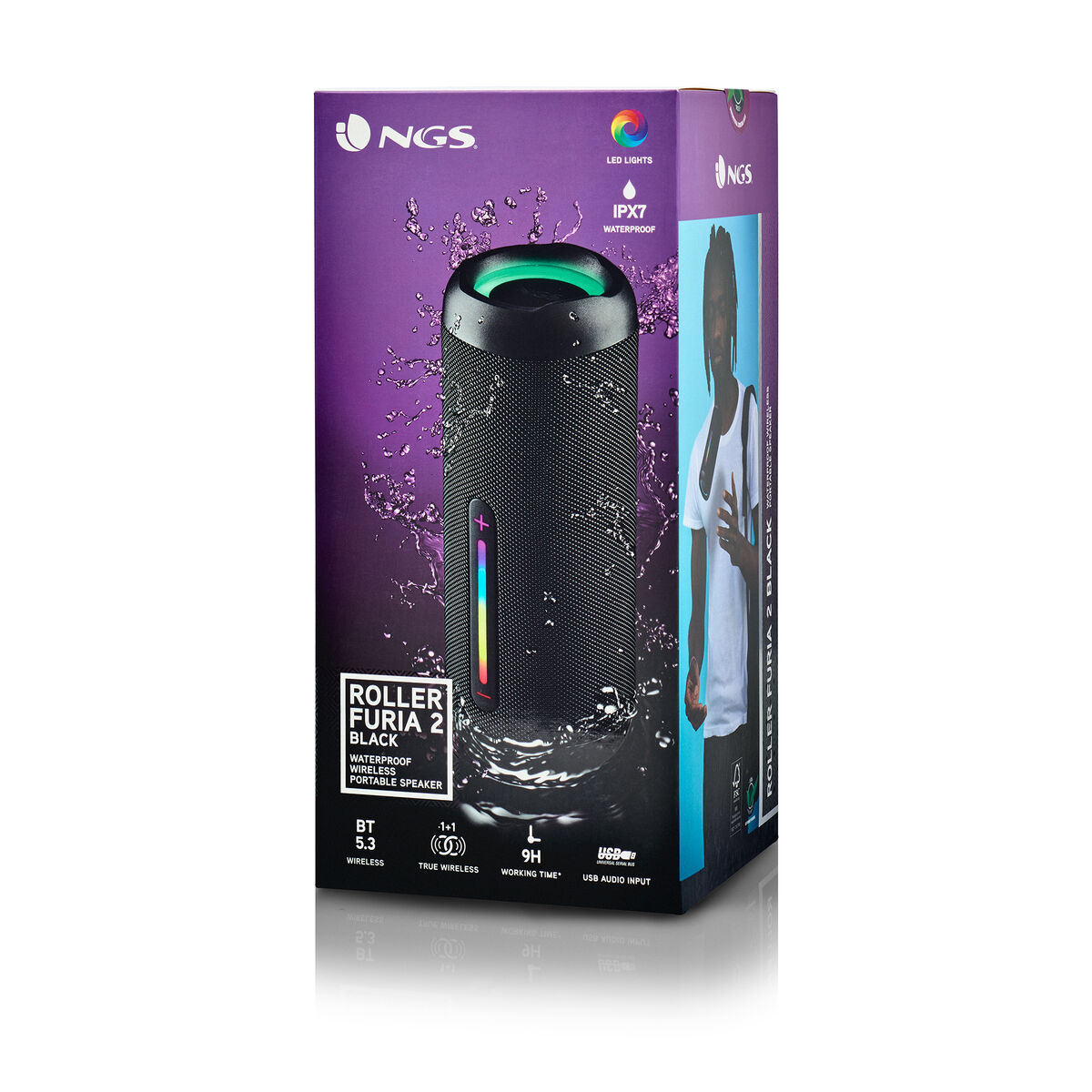 Bärbar Bluetooth Högtalare NGS Roller Furia 2 Black Svart 15 W - 4