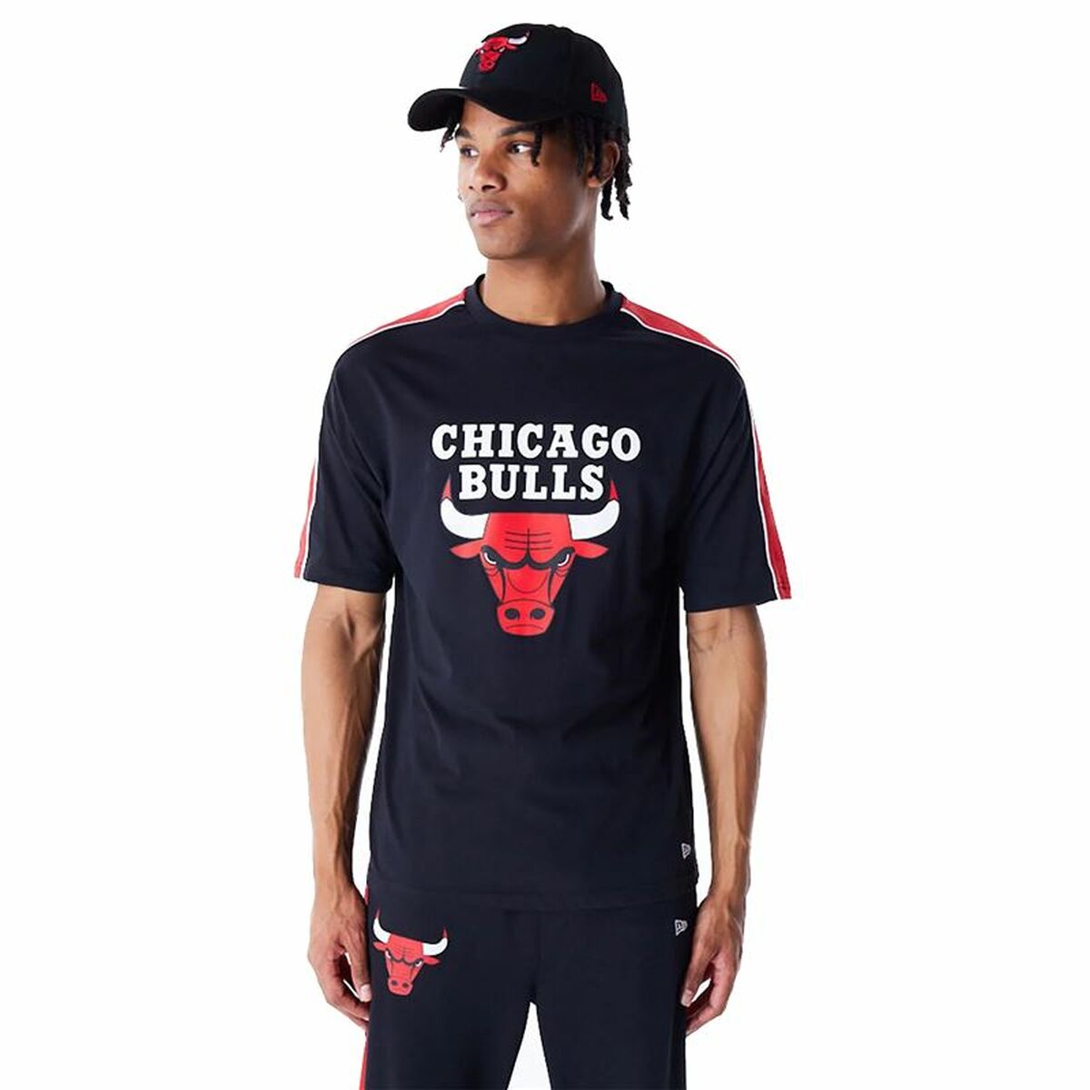T-shirt med kortärm Herr New Era NBA PANEL OS Chicago Bulls Svart