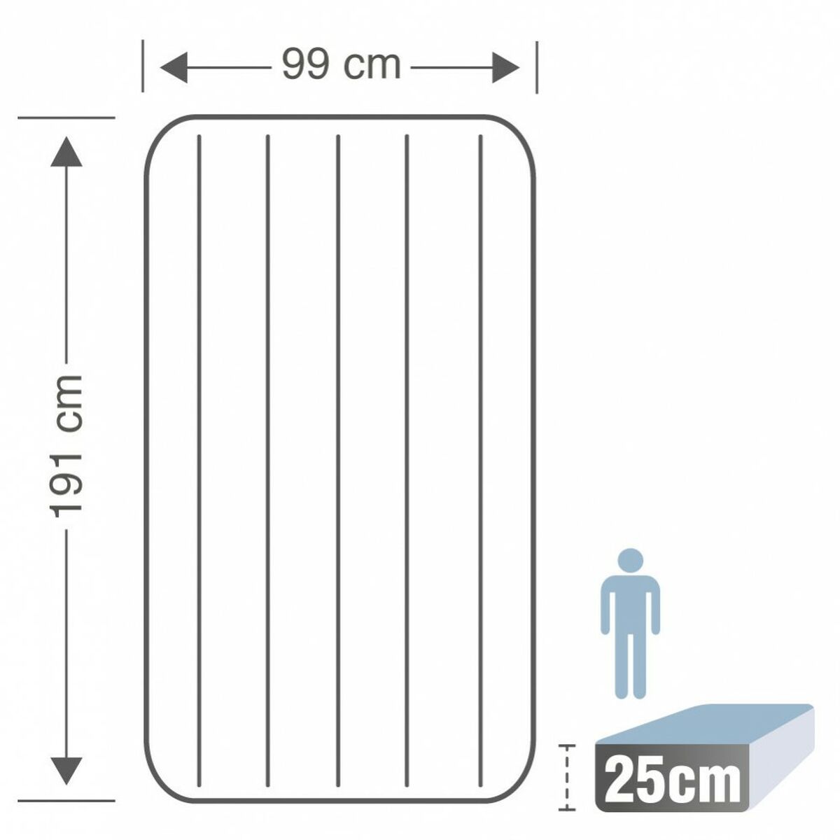 Luftmadrass Intex 99 x 25 x 191 cm (4 antal) - 15