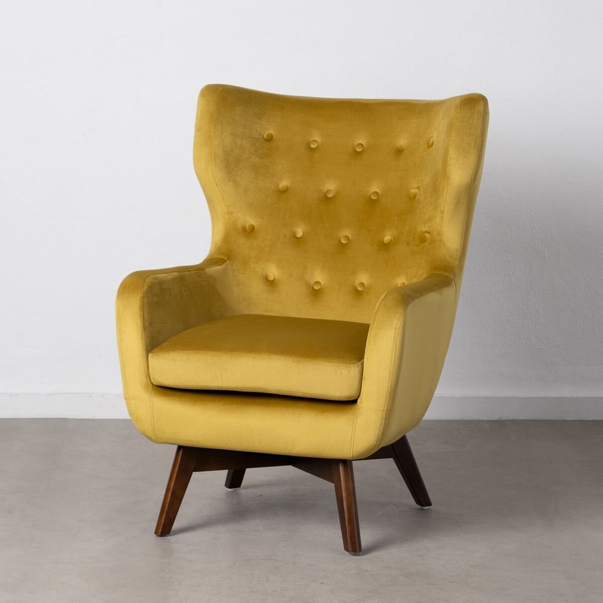 Fåtölj 75 x 83 x 103 cm Syntetmaterial Trä Senap - 8