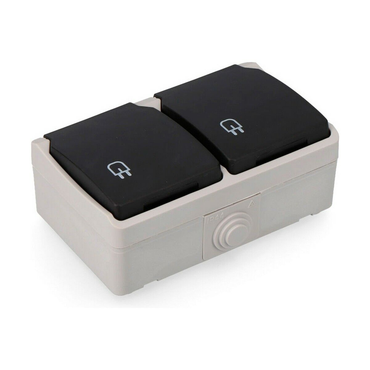 Eluttag EDM Grå Yta 250 V 16 A IP44 Med lock Double Vattentät - 2
