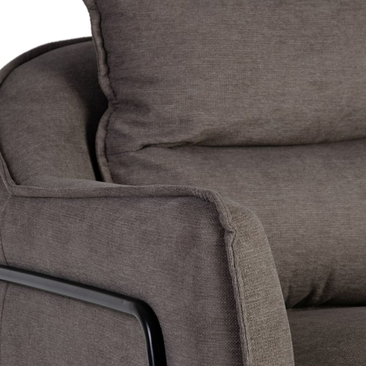 Fåtölj 76,5 x 70 x 74 cm Syntetmaterial Metall Mörkgrå - 5