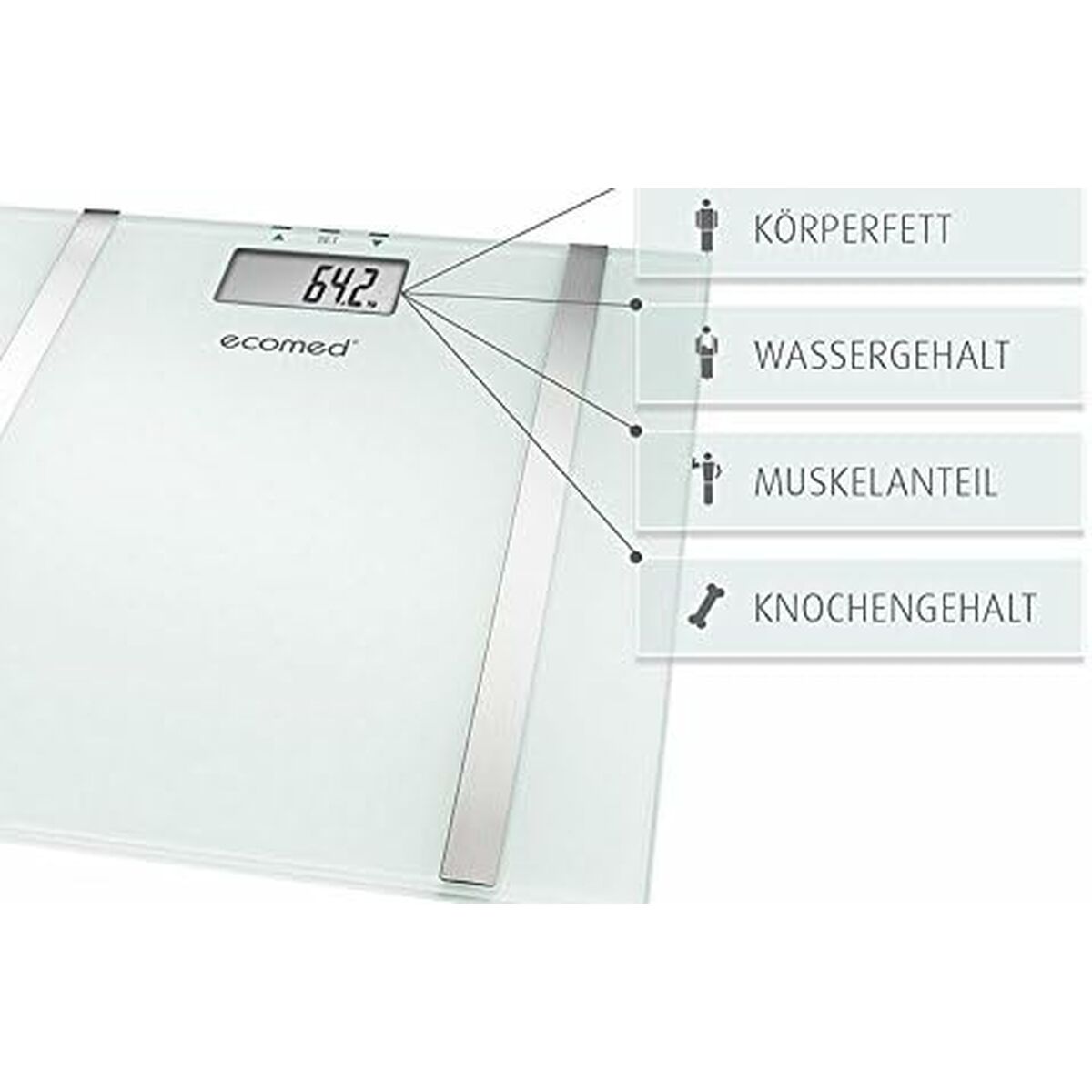 Digital Badrumsvåg Medisana PS70E Rostfritt stål 150 kg 180 kg - 2