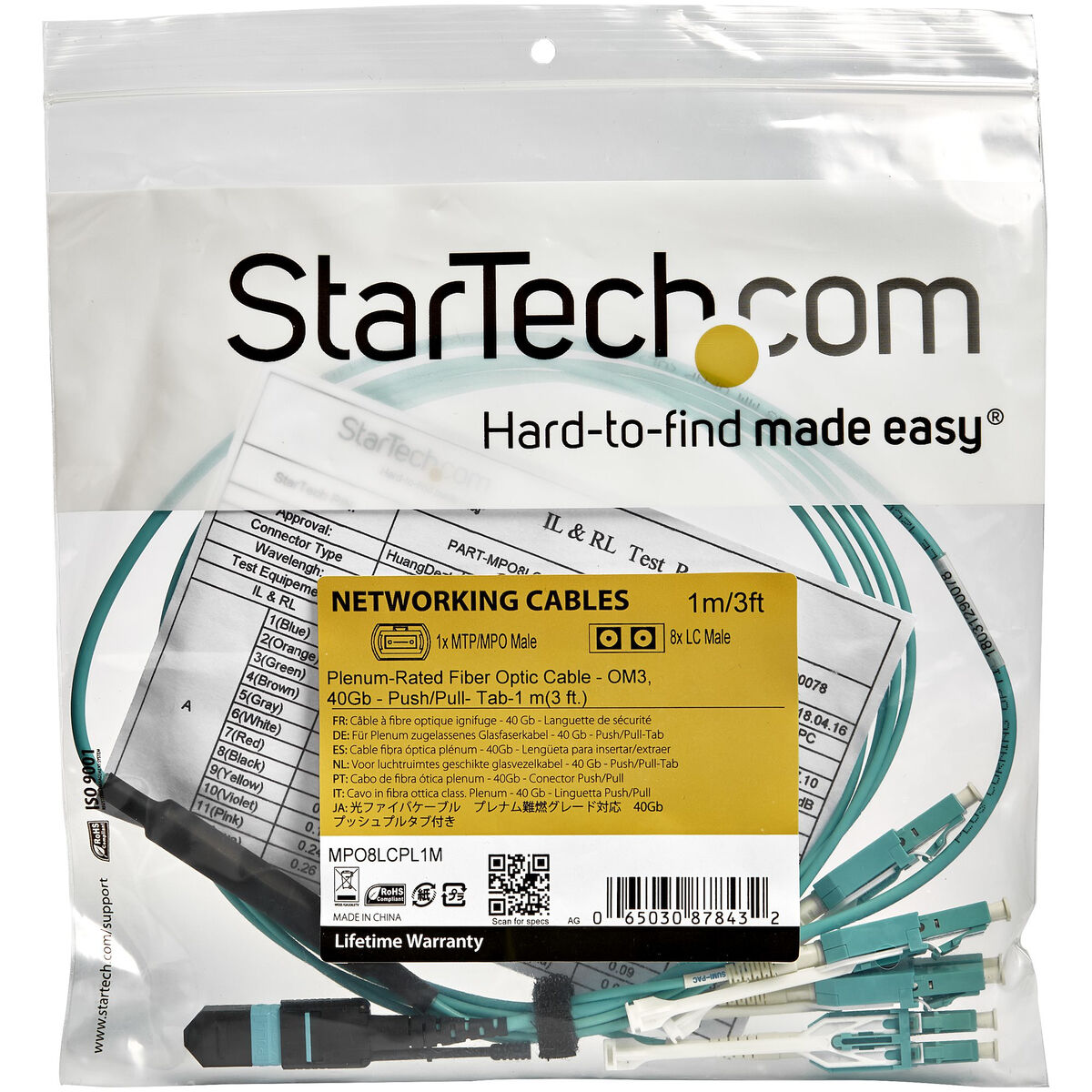 Fiberoptikkabel Startech MPO8LCPL3M 3 m - 2
