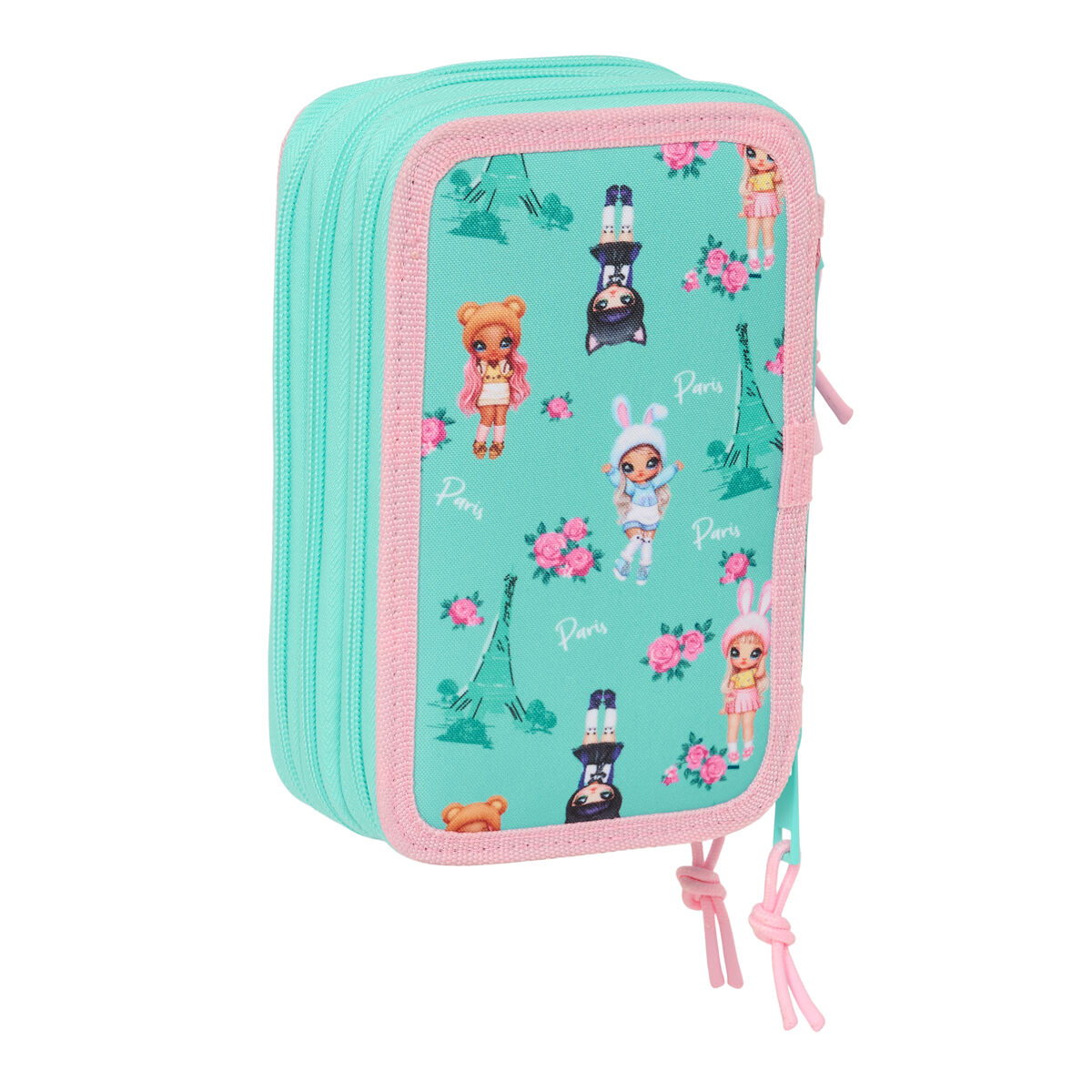 Trippel pennfodral Na!Na!Na! Surprise Bunny Rosa Turkos 12,5 x 19,5 x 5,5 cm 37 Delar - 2