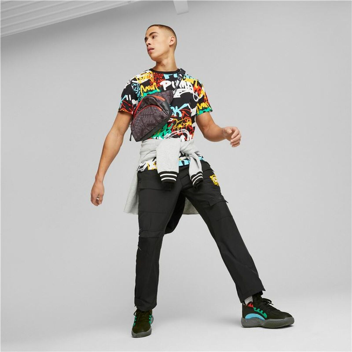 T-shirt med kortärm Herr Puma Graffiti Svart - 3