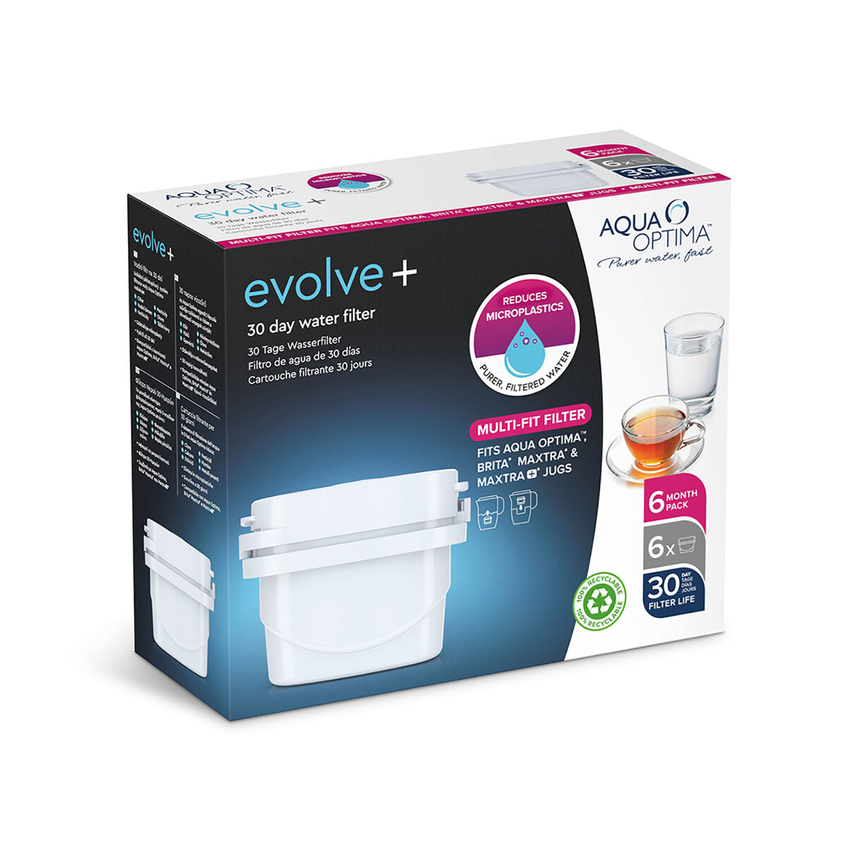 Filter till filtreringskanna Aqua Optima Single Life Evolve (6 antal) - 6