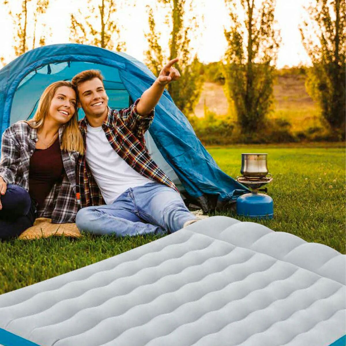 Luftmadrass Intex 127 x 24 x 193 cm (3 antal) - 16