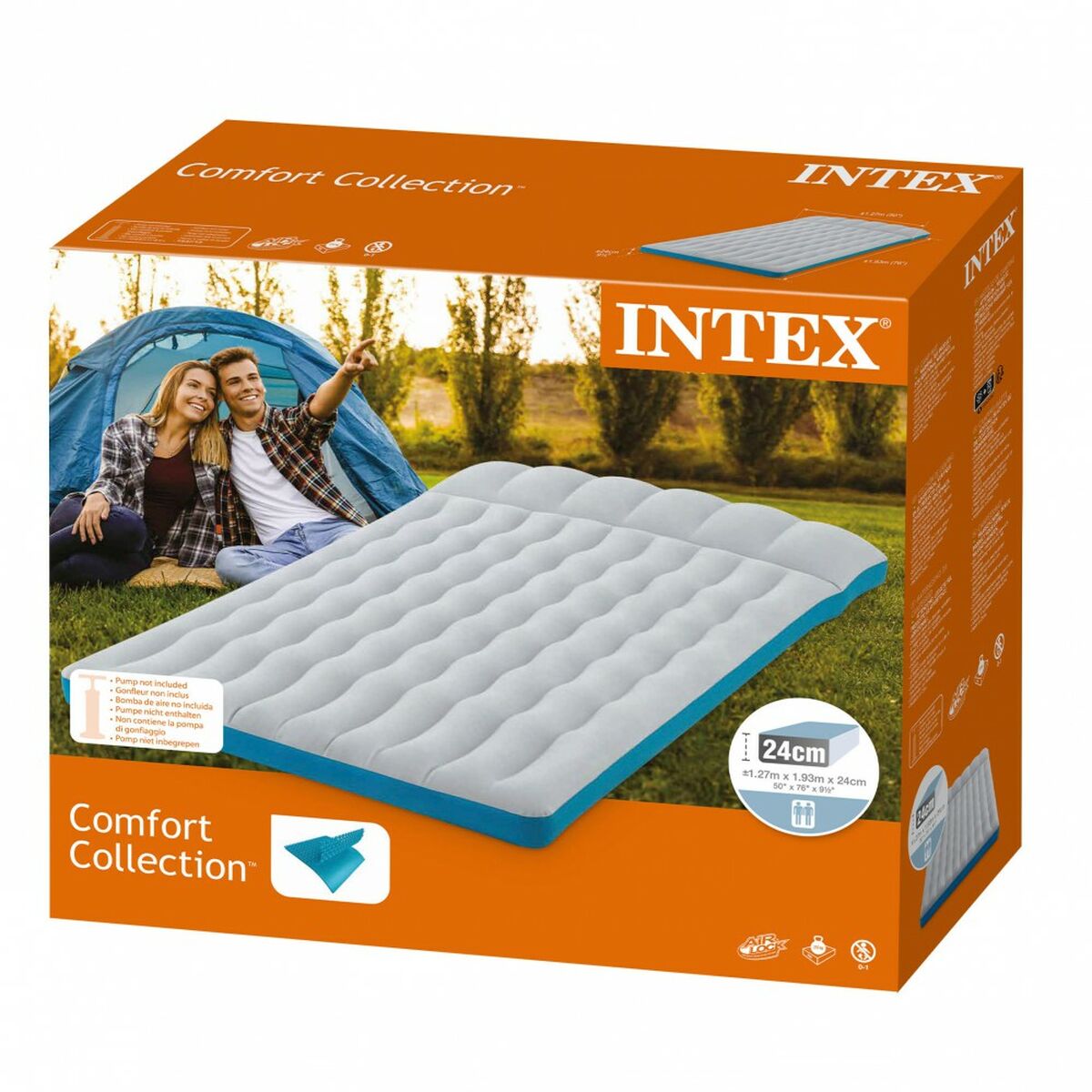 Luftmadrass Intex 127 x 24 x 193 cm (3 antal) - 3