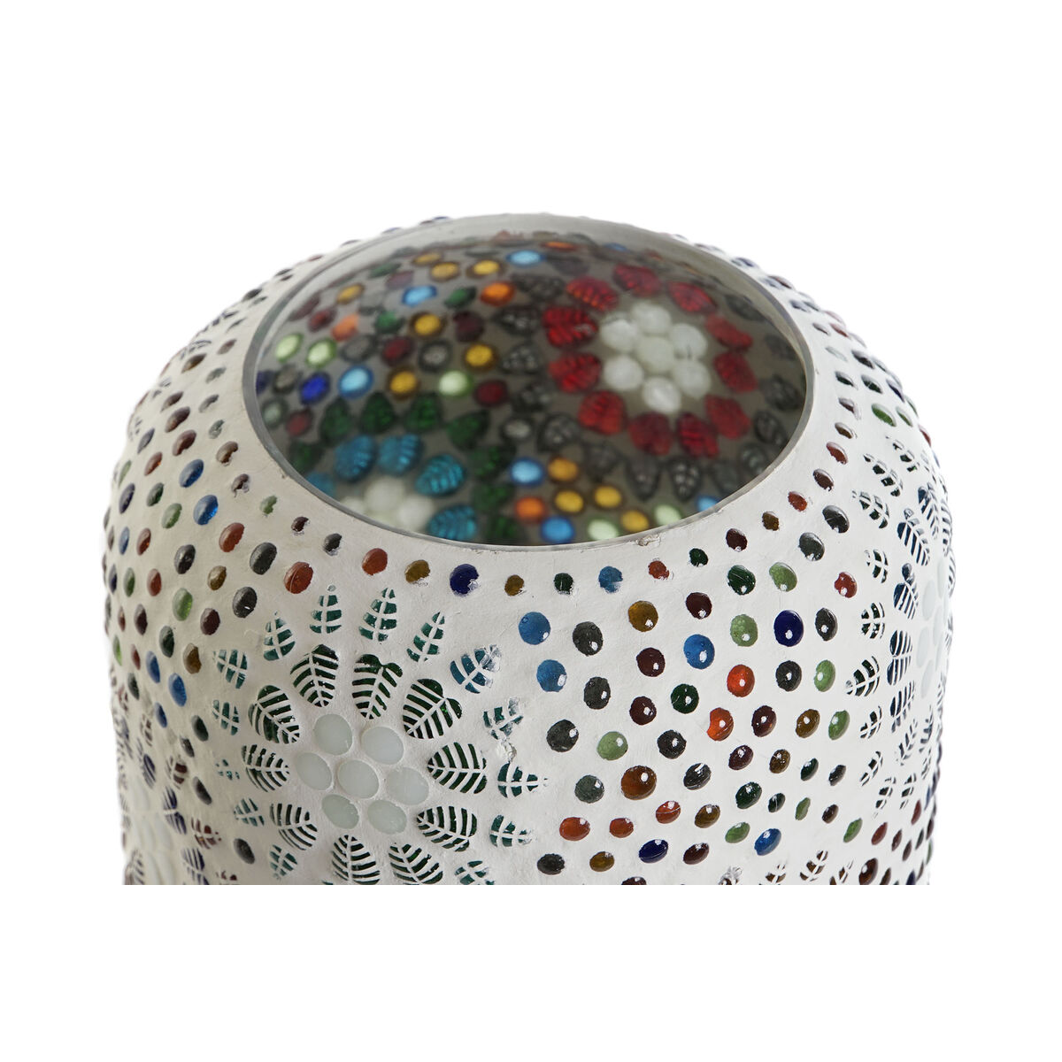Bordslampa DKD Home Decor Vit Multicolour Aluminium Glas 40 W 220 V 15 x 15 x 18 cm - 4