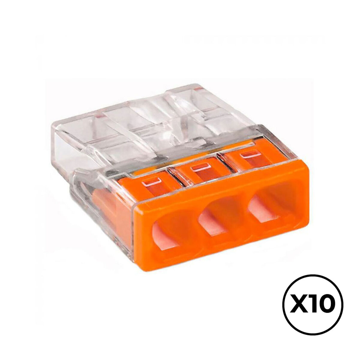 Snabbkoppling Wago 2,5 mm 3 conexiones (10 antal)