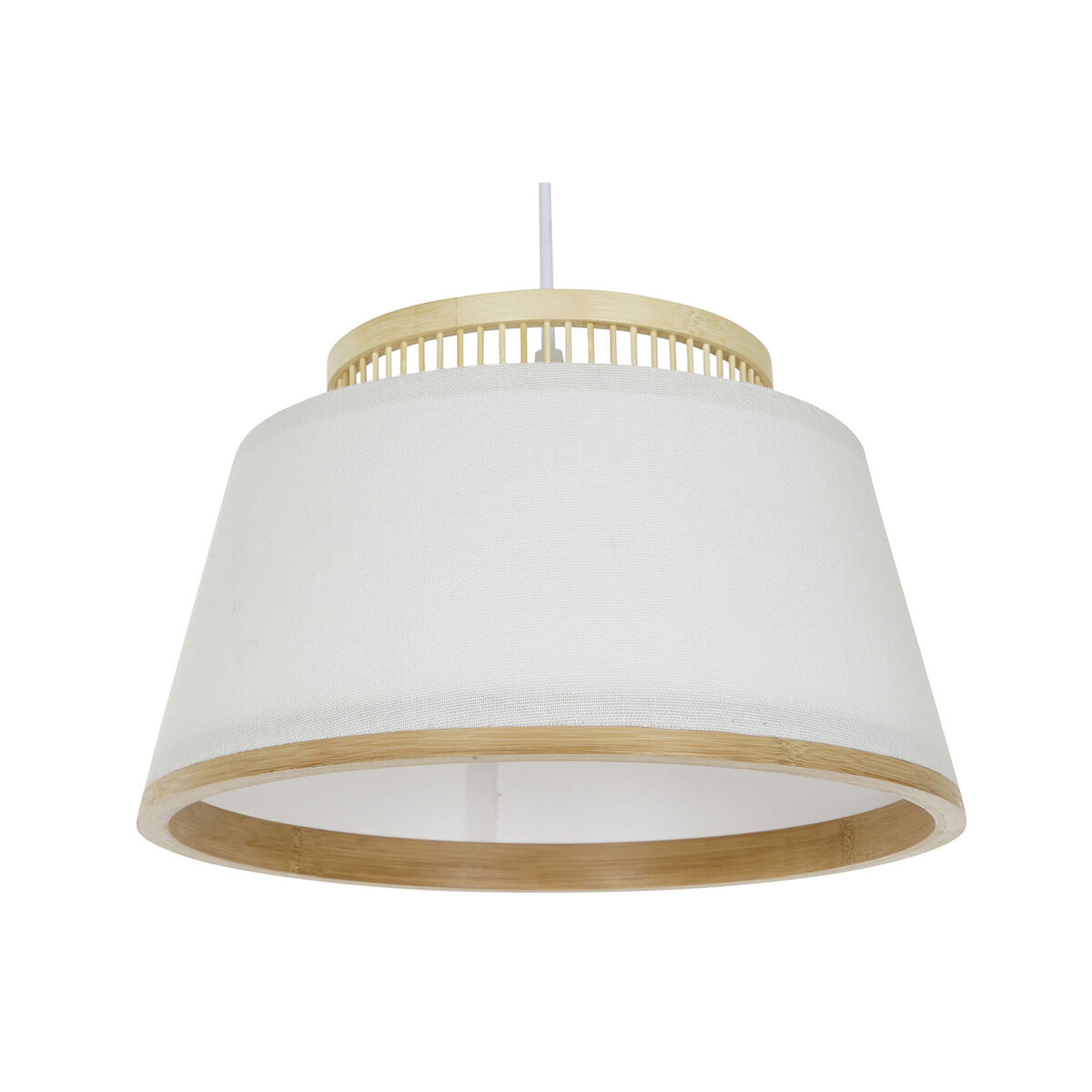 Taklampa DKD Home Decor Vit Brun Naturell Bambu 50 W 30 x 30 x 20 cm - 4