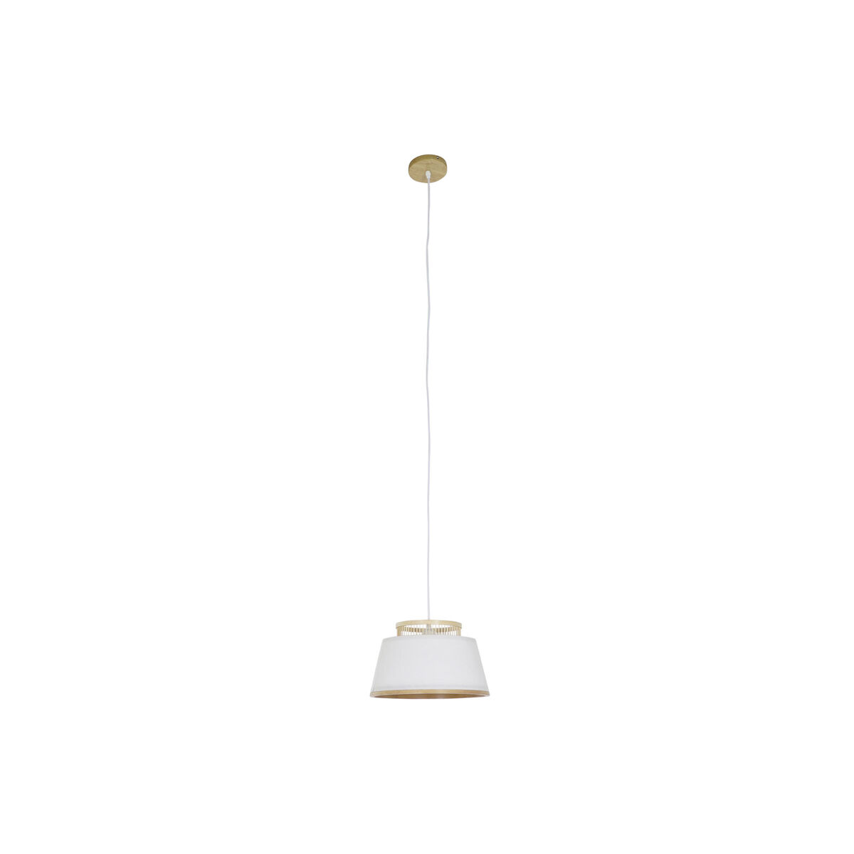 Taklampa DKD Home Decor Vit Brun Naturell Bambu 50 W 30 x 30 x 20 cm