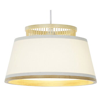 Taklampa DKD Home Decor Vit Brun Naturell Bambu 50 W 30 x 30 x 20 cm