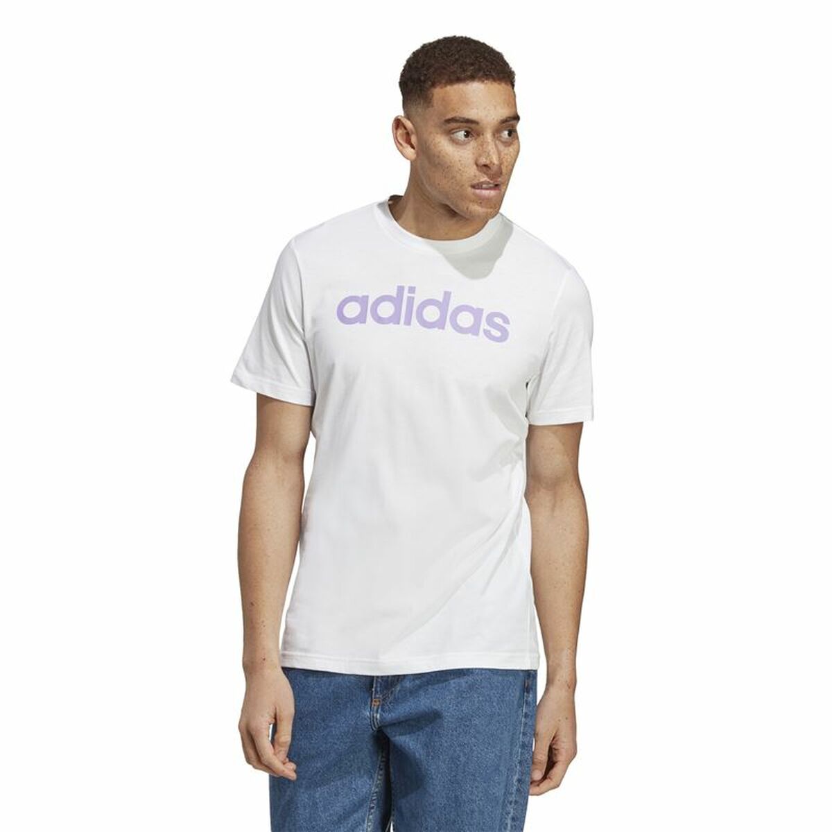 T-shirt med kortärm Herr Adidas Essentials Vit - 2