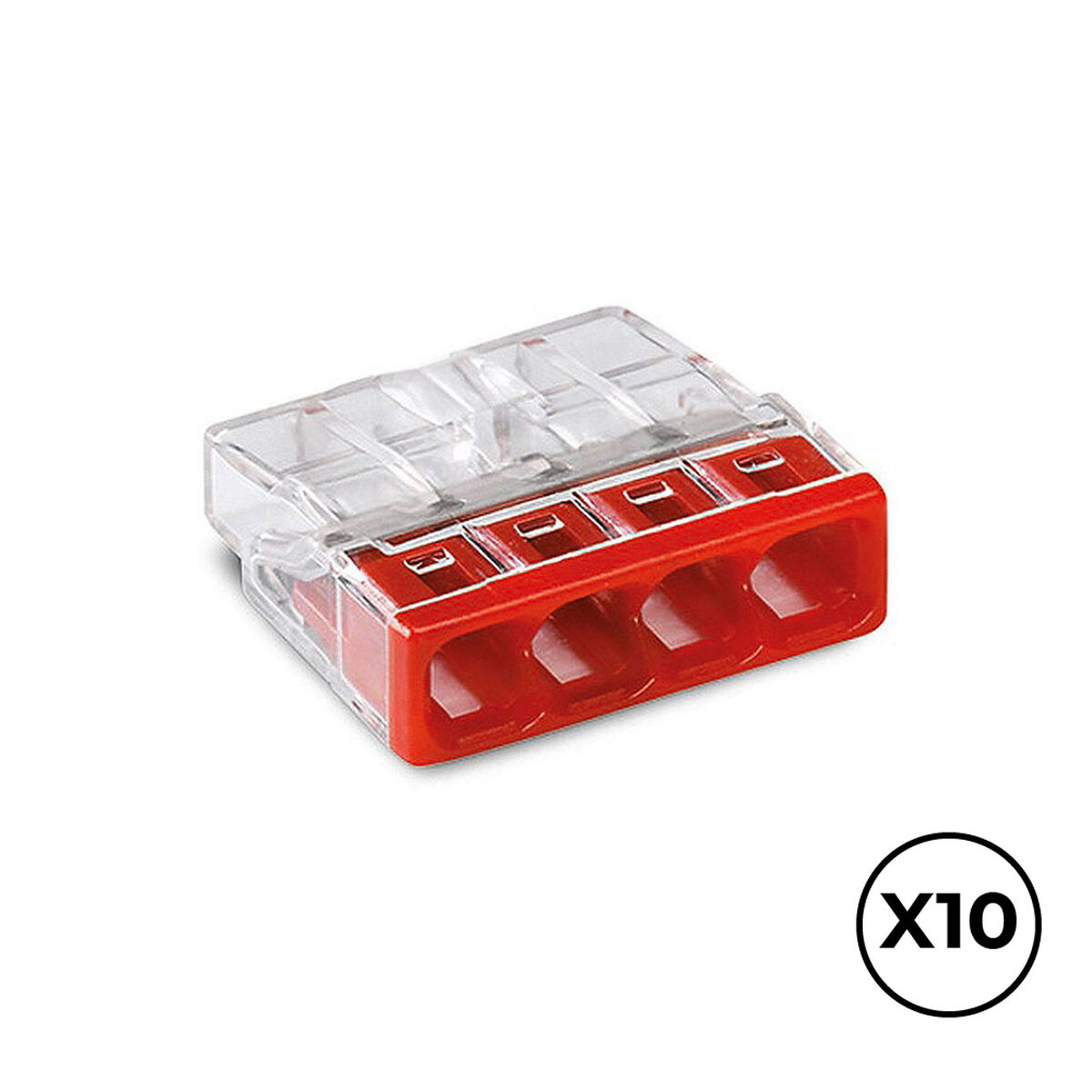 Snabbkoppling Wago 2,5 mm 4 Anslutningar (10 antal)