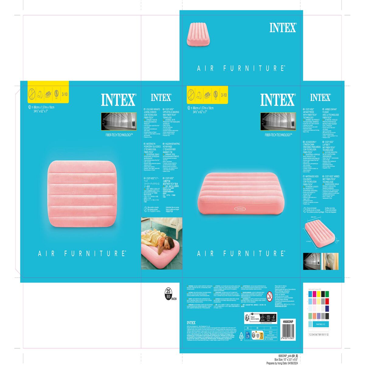Luftmadrass Intex COZY KIDZ Barn 88 x 18 x 157 cm (6 antal) - 20
