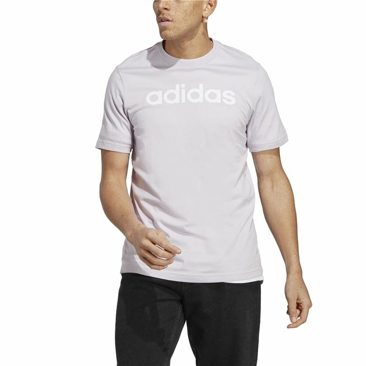 T-shirt med kortärm Herr Adidas Essentials Lila - 3