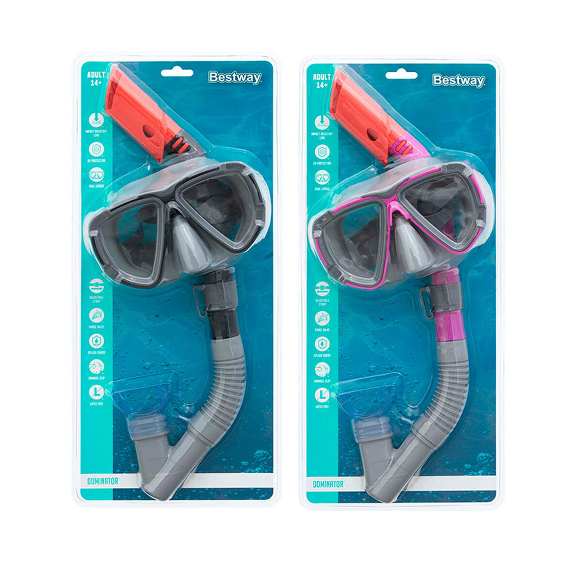 Bestway Set Mask och Rör Barn Anatomiskt Band Blandade Färger +3 År Strand och Pool 24023 - 4